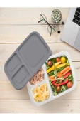 3 Adet Sera 3 Bölmeli Diyet Saklama Kabı Porsiyon Öğünlük Kıyma Sebze Buzluk thumbnail 4