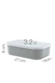 Gri Storage 3 Lü Set 1 Adet 6.2 Lt 2 Adet 3.2 Lt Dolap Düzenleyici Kapaklı Kutu Organizer thumbnail 2
