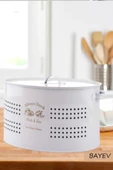 Bayev Metal Patates Soğanlık- Sebzelik Çeyizlik Saklama Kabı Soğan Kovası thumbnail 1