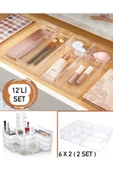 12 Parça Takı Aksesuar Çekmece Düzenleyici Set (2 X 216) Takı Makyaj Kutusu Kalem Organizer thumbnail 1
