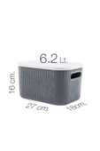 Gri Storage 3 Lü Set 1 Adet 6.2 Lt 2 Adet 3.2 Lt Dolap Düzenleyici Kapaklı Kutu Organizer thumbnail 3
