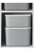 2 Li Saklama Kabı Seti Storage Set Gri 1 13 Litre 21 Litre Storage Dolap Düzenleyici Kapaklı Kutu - 1