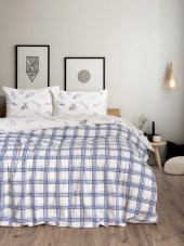Cotton Box Flanel Nevresim Takımı Çift Kişilik Lavanid Mavi - 1