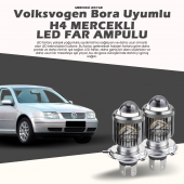 Vw Bora Uyumlu Mercek Led Xenon Uzun - Kısa Çift Renk Şimşek Etkili - 1