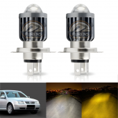 Vw Bora Uyumlu Mercek Led Xenon Uzun - Kısa Çift Renk Şimşek Etkili - 2