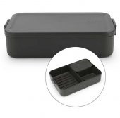Brabantia Make Take Dark Grey Plastik Büyük Boy Bölmeli Yemek Taşıma Kabı 2L - 1