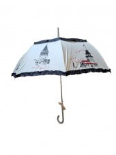 İstanbul Desenli Kadın Baston Şemsiye - 2