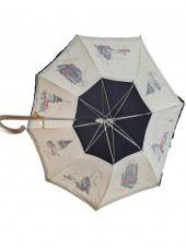 İstanbul Desenli Kadın Baston Şemsiye - 5