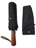 16Telli Ahşapsap Premium Series Şemsiye Siyah 1 - 2