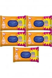 Freshn Soft Islak Havlu Mendil 90 Yaprak 5 Li Set (450 Yaprak) Plastik Kapaklı - 1
