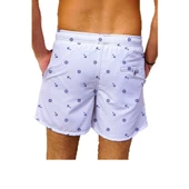 Beyaz Büyük Beden Su Itici Özellikli Erkek Havuz Deniz Şort Mayo thumbnail 4