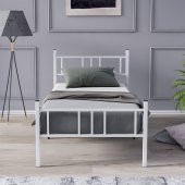 Mobpazar Metal Karyola, Akın Metal Karyola, 90x200 cm Beyaz, Ferforje Karyola - 6