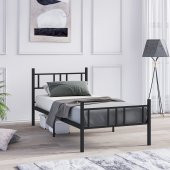 Mobpazar Metal Karyola, Akın Metal Karyola, 90x200 cm Siyah, Ferforje Karyola - 1
