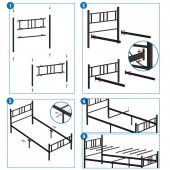 Mobpazar Metal Karyola, Akın Metal Karyola, 90x200 cm Siyah, Ferforje Karyola - 5