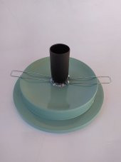 Su Kabağı Lamba Altlığı 15 cm Çapında Düğmeli Kablolu Küf Yeşili - 1