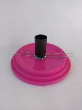 Su Kabağı Lamba Altlığı 15 cm Çapında Düğmeli Kablolu Fuşya Renk - 1