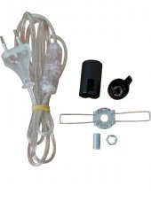 Abajur Elektrik Aksamı Şeffaf kablolu E-14 Duylu - 1