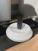 Su Kabağı Lamba Altlığı 15 Cm Çapında Düğmeli Kablolu Beyaz Renk - 3