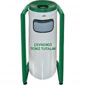 U BAHÇE TİPİ ÇÖP KOVASI BOYALI PLX-3560-4 - 1