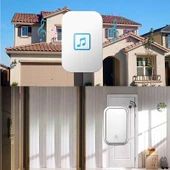 Cacazi Su Geçirmez Beyaz Kablosuz Pil Gerektirmeyen Kapı Zili thumbnail 5