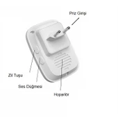 Cacazi Su Geçirmez Beyaz Kablosuz Pil Gerektirmeyen Kapı Zili thumbnail 7