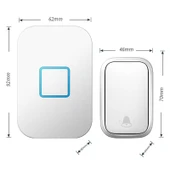 Cacazi Su Geçirmez Beyaz Kablosuz Pil Gerektirmeyen Kapı Zili thumbnail 6