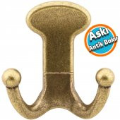 Mobilya Vestiyer Duvar Askısı Dolap Elbise Askılığı Antik Sarı Metal - 1