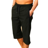 Haki Su İtici Özellikli Diz Altı Düz Renk Erkek Havuz Deniz Kapri thumbnail 1