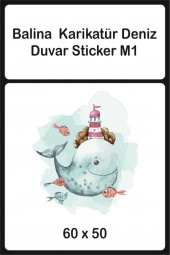 Balina Karikatür Deniz Duvar Sticker Çocuk Odası DekorasyonM1 - 5