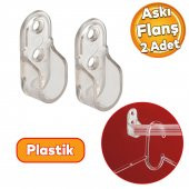 Askı Flanşı Oval Dolap Elbise Askı Asma Aparatı Plastik Aparat 45 mm (2 ADET) - 1