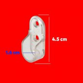 Askı Flanşı Oval Dolap Elbise Askı Asma Aparatı Plastik Aparat 45 mm (2 ADET) - 2