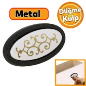 Seçil Düğme Kulp Çekmece Dolap Dolabı Kapak Kulpu Kulpları Kulbu Metal Siyah Gold Mobilya Mutfak thumbnail 1