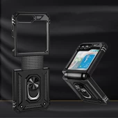 Samsung Galaxy Z Flip 5 Kılıf Yüzüklü Zırh Tank Vega - 8