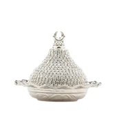 Lokumluk Kahve Yanı Çikolatalık Drajelik Dekoratif Hediyelik Sade Taş Kubbeli Lokumluk No: 2 Beyaz - 1