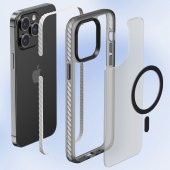 Apple iPhone 14 Pro Max Kılıf Mat Arka Yüzey Magsafe Locik Kapak - 5