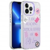 Apple iPhone 13 Pro Kılıf Mermer Desenli Marbello Kapak - 5