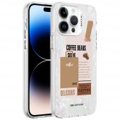 Apple iPhone 14 Pro Max Kılıf Mermer Desenli Marbello Kapak - 8