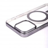 Apple iPhone 15 Pro için Magsafe ile uyumlu Kılıf Sert PC Mat Riksos Kapak - 4