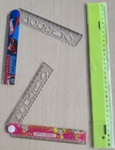 Cetvel set 3 lü Cetveli Renkli,  Winx Club Katlanır Geometrik Şekilli Cetvel, hotweels katlanır .... - 1
