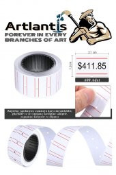 Fiyat Etiketi Beyaz 800lü 10 Paket 12x21mm Beyaz Fiyat Etiketi Mx-5500 M5500 Hg979 Motex Etiket Makinesi Yedeği - 1