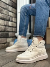 BA0151 İçi Kürklü Bağcıklı Beyaz Erkek Tarz Spor Bot thumbnail 2