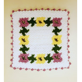 Banyo Lifi Yün El Örmesi Ceyizlik 1 Adet -  Çiçek Desenli - 1