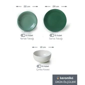 Keramika Green Mix Yemek Takımı 18 Parça 6 Kişilik 031-303-308 - 1