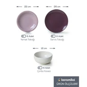 Keramika Purple Mix Yemek Takımı 18 Parça 6 Kişilik 031-451-498 - 4