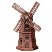 Vintage Metal Hollanda Yel Değirmeni Biblo Antik Bakır 17 cm - 1