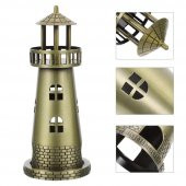 Vintage Metal Deniz Feneri Biblo Antik Bronz 18 cm thumbnail 3