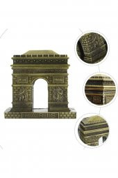 Vintage Metal Fransa Paris Zafer Kemeri Biblo Antik Bronz 8 cm thumbnail 7