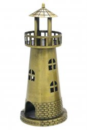 Vintage Metal Deniz Feneri Biblo Antik Bronz 18 cm thumbnail 7