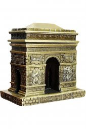 Vintage Metal Fransa Paris Zafer Kemeri Biblo Antik Bronz 8 cm thumbnail 11