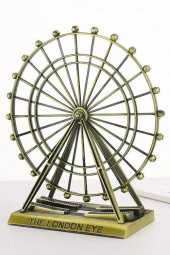 Vintage Metal İngiltere London Eye Biblo Antik Bronz 15 cm - 9